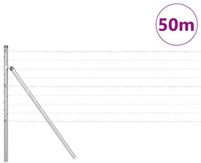 vidaXL Ευρωπαϊκό Φράχτη με 13 Πόδια 0.4x50 μ Γαλβανισμένου Χάλυβα