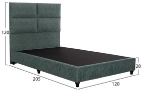 ΚΡΕΒΑΤΙ MILO ΑΠΟ ΠΡΑΣΙΝΟ ΥΦΑΣΜΑ τύπου NUBUCK HM646.27 ΓΙΑ ΣΤΡΩΜΑ 120x200 εκ. (1 Τεμμάχια)