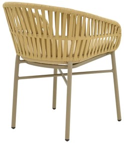 Καρέκλα - Πολυθρόνα Frama αλουμινίου-pe σχοινί στοιβαζόμενη σε καφε απόχρωση και μαξιλάρι 57x60x78 εκ. 57x60x78 εκ.