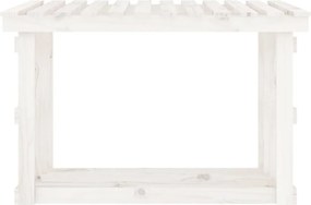 vidaXL Ραφιέρα Καυσόξυλων Λευκό 108x64,5x77 εκ. από Μασίφ Ξύλο Πεύκου