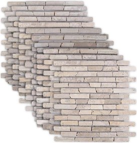 vidaXL Πλακίδια Μωσαϊκού Κρεμ 30 x 30 cm Μάρμαρο