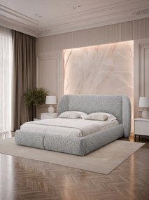 Επενδυμένο Κρεβάτι Jamika-Γκρι Ανοιχτό-160 x 200