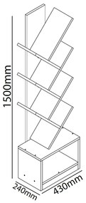 Βιβλιοθήκη ArteLibre BADRU Δρυς Μοριοσανίδα 40x19.5x150cm