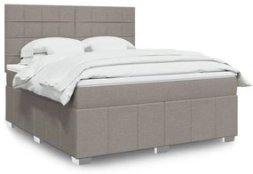 VidaXL Κρεβάτι Boxspring με Στρώμα Taupe 180x200 εκ. Υφασμάτινο
