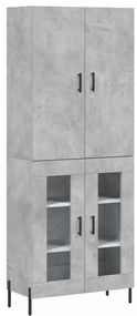 vidaXL Ντουλάπι Γκρι Σκυροδέματος 69,5x34x180 εκ. Επεξεργασμένο Ξύλο