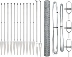 vidaXL Στύλος Περιφράξεων Ασημί 25 x 1,4 μ (50 mm πλέγμα) Ατσάλι