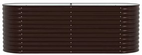 vidaXL Υπερυψωμένη Ζαρντινιέρα Καφέ 240 x 80 x 81 cm Ατσάλι