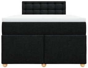 vidaXL Κρεβάτι Boxspring με Στρώμα Μαύρο 120x200 εκ. Υφασμάτινο