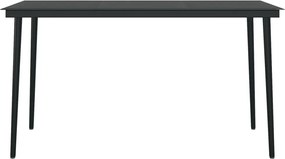 vidaXL Σετ Τραπεζαρίας Κήπου 7 Τεμαχίων Καφέ/Μαύρο