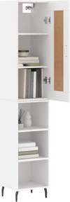 vidaXL Ντουλάπι Λευκό 34,5 x 34 x 180 εκ. από Επεξεργασμένο Ξύλο