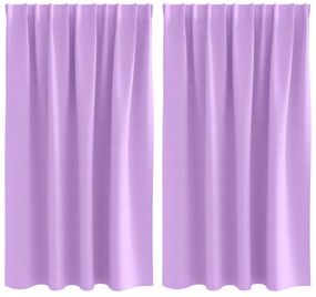 vidaXL Κουρτίνες με κουρτίνες 2 pcs Μοβ 140 x 140 cm Πολυεστέρας