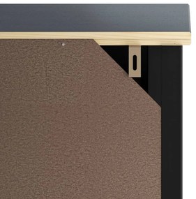 vidaXL Ντουλάπι Τουαλέτας BERG Μαύρο 60 x 27 x 164,5 εκ. Μασίφ Ξύλο