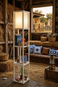 Stewehome Διακοσμητικός φωτιστικός με ράφι λευκό Λευκό