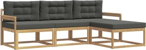 vidaXL Σειρά Καναπέ Εξωτερικού 4 pcs Άσπρο και Ανθρακί Πολυεστέρας