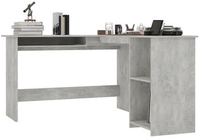 vidaXL Γραφείο Γωνιακό Γκρι Σκυροδέματος 120x140x75 εκ. Επεξ. Ξύλο