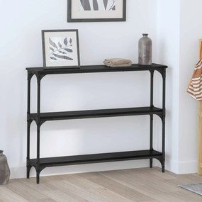 vidaXL Τραπέζι κονσόλας με ράφι Μαύρη δρυς 100 x 22,5 x 75 εκ