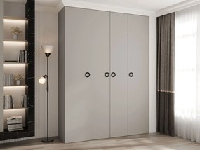 Ντουλάπα Como I 180 Τετράφυλλη-Cashmere - Μαύρο