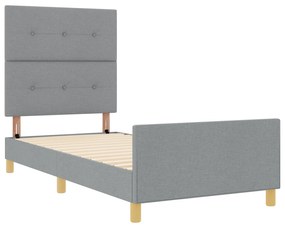 vidaXL Κρεβάτι Φωτεινό Γκρι 90x200 εκ Υφασμάτινο