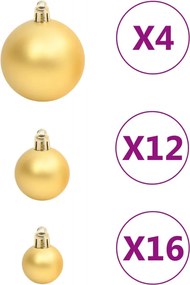 vidaXL Σετ Μπάλες Χριστουγεννιάτικες 111 τεμ. Χρυσές από Πολυστυρένιο