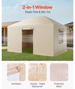 VEVOR Winter Gazebo Cover Fits 3.08 x 4.39 m Hardtop Gazebos, All-Weather Gazebo Cover with Sidewalls &amp; Windows, High-Density PE Material, Enclosed Storage Shelter Covers, Gazebos not Included