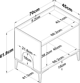 Σπιτάκι Γάτας Λευκό LAOVUL 70x45x61.8