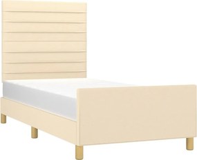 vidaXL Σκελετός Κρεβατιού Χωρίς Στρώμα Κρεμ 100 x 200 εκ. Υφασμάτινο