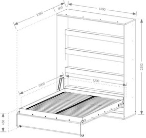Κρεβάτι τοίχου Aether II-Leuko-120 x 200