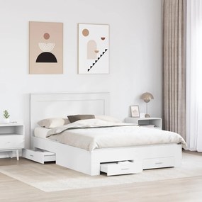vidaXL Σκελετός Κρεβατιού Λευκό 140 x 190 cm Επεξεργασμένο Ξύλο