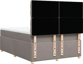 vidaXL Κρεβάτι Boxspring με Στρώμα Taupe 140x190 εκ. Υφασμάτινο