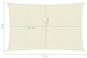 Πανί Σκίασης Κρεμ 2 x 3 μ. από HDPE 160 γρ./μ² - Κρεμ