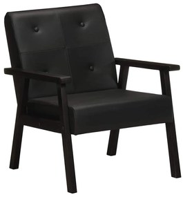 vidaXL Πολυθρόνα Μαύρη από Γνήσιο Δέρμα