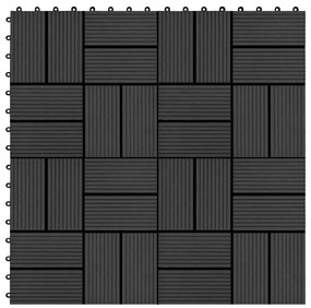 Πλακάκια Deck 22 τεμ. Μαύρα 30 x 30 εκ. 2 μ² από WPC