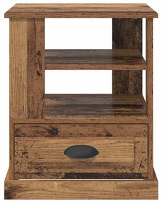 vidaXL Κομοδίνο με ράφι Παλαιό ξύλο 50 x 50 x 60 cm Επεξεργασμένο ξύλο