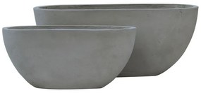 FLOWER POT-4  Set 2 τεμαχίων Cement Grey