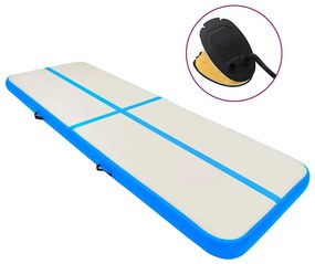 vidaXL Στρώμα Ενόργανης Φουσκωτό Μπλε 400 x 100 x 20 εκ. PVC με Τρόμπα