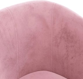 vidaXL Πολυθρόνα Μπάρελ Ροζ Βελούδινη