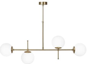 Luna 4/l Ράγα Gold Mat-White Πολύφωτο Οροφής 01-0423 Heronia Lighting-01-0423-Λευκό-Χρυσό 01-0423