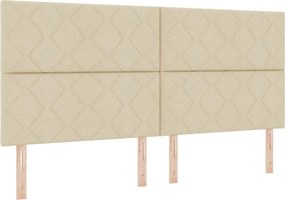vidaXL Κρεβάτι με ελατήρια με στρώμα Κρεμ 200 x 200 cm ύφασμα