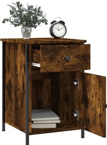 vidaXL Κομοδίνα 2 τεμ. Καπνιστή Δρυς 40x42x60 εκ. από Επεξεργ. Ξύλο