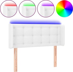 vidaXL Κεφαλάρι Κρεβατιού LED Λευκό 103x16x78/88 εκ. Συνθετ. Δέρμα