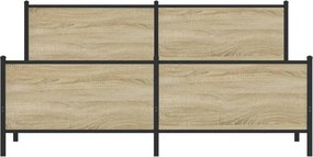 vidaXL Σκελετός Κρεβ. Χωρίς Στρώμα Sonoma Δρυς 193x203 εκ. Μεταλλικό