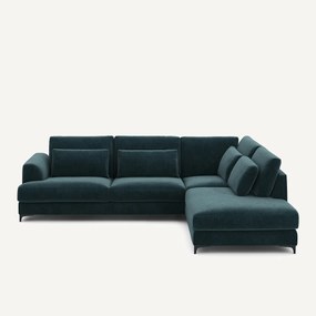 Γωνιακός καναπές-κρεβάτι, δεξιός, βελούδο chenille, Marsile