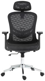 Καρέκλα γραφείου εργασίας Mergi pakoworld μαύρο mesh 62x63x120εκ
