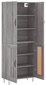 vidaXL Ντουλάπι Γκρι Sonoma 69,5 x 34 x 180 εκ. Επεξεργασμένο Ξύλο