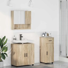 vidaXL Σετ Επίπλων Μπάνιου 3 τμχ. Δρύς Sonoma 61 x 35 x 64 εκ.