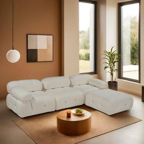 Corner Sofa Bubble Beige L1-O1-1R-PUF White
