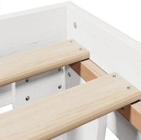 vidaXL Σκελετός Κρεβ. Χωρίς Στρώμα Λευκό 150x200 εκ Μασίφ Πεύκο