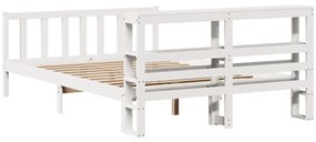 vidaXL Σκελετός Κρεβ. Χωρίς Στρώμα Λευκό 150x200 εκ Μασίφ Πεύκο