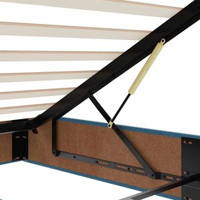 Οθωμανικό κρεβάτι με στρώμα σκούρο μπλε 90x190cm Velvet 3311817