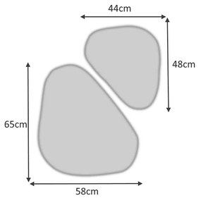 Σετ καθρεφτών τοίχου Foot Megapap 2 τμχ. με μελαμίνη χρώμα λευκό 65x58x2,2εκ. - Μελαμίνη - GP028-0063